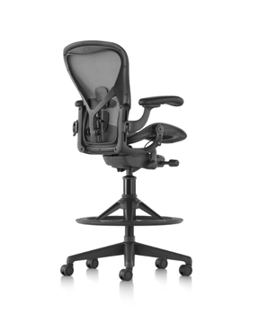 AERON - Swivel office stool with Armrests with 5-Spoke base by Herman Miller - view 3